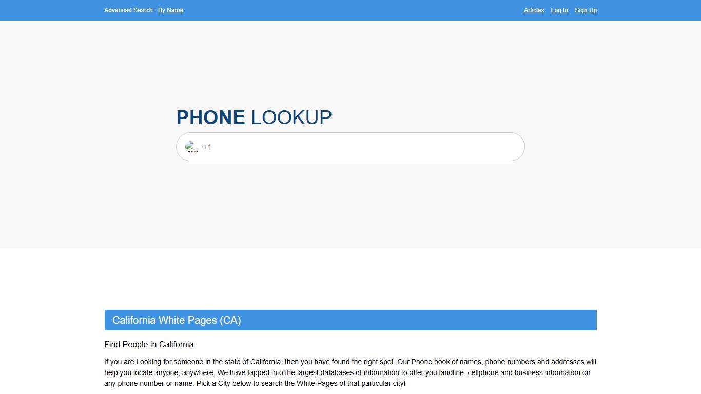 California White Pages - CA Phone Directory Lookup
